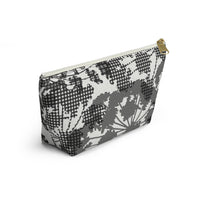 Floral Plaid Accessory Pouch w T-bottom in Black